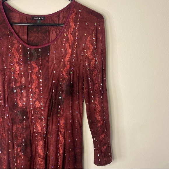 Sami & Jo Whimsigoth Purple Red Sparkly Dress Small Fairy Burnout Y2K Grunge - Picture 4 of 10